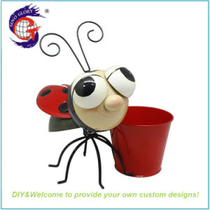 Detail Metal Ladybug Flower Pot Nomer 40