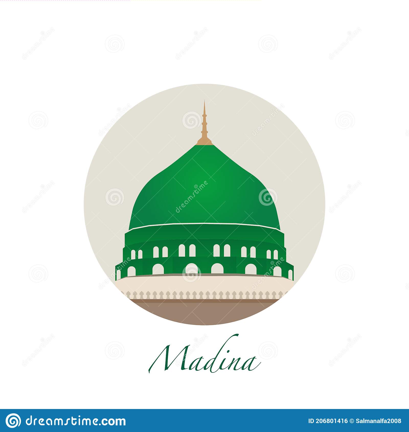 Detail Kubah Masjid Nabawi Vector Nomer 46