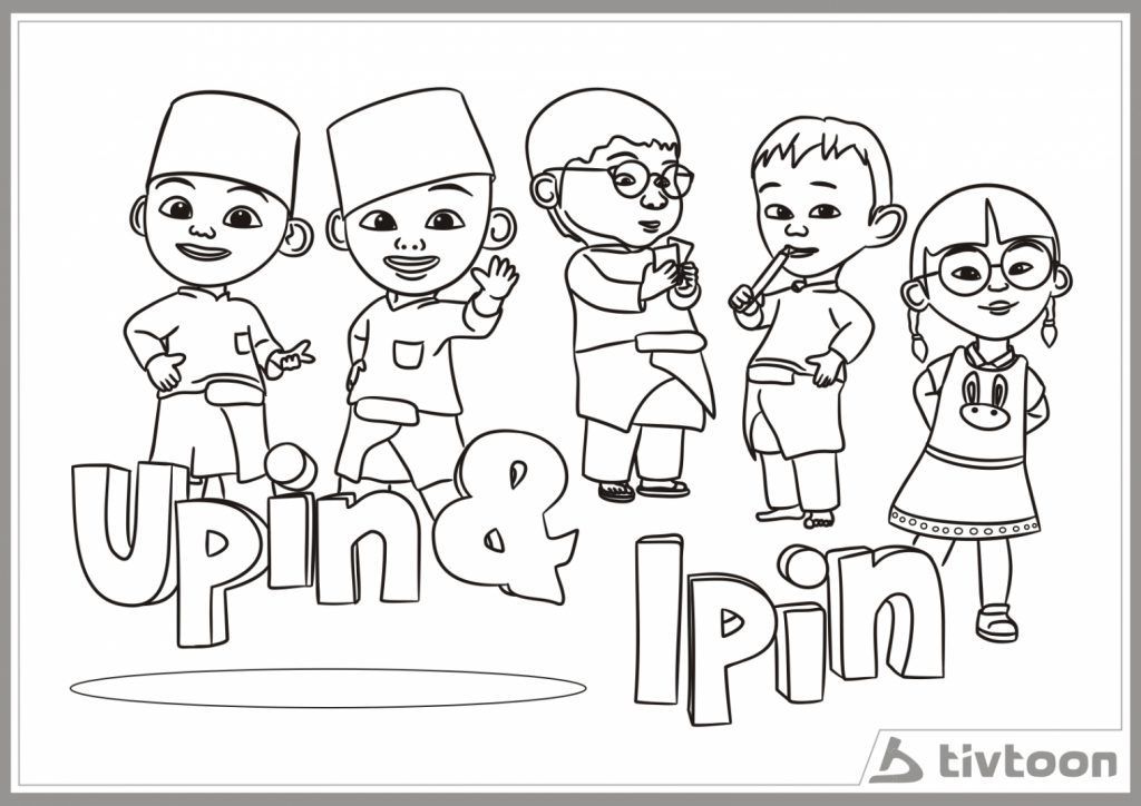 Detail Mewarna Gambar Upin Ipin Nomer 14