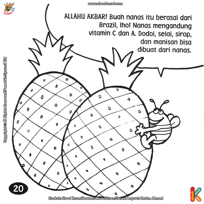 Detail Mewarnai Buah Nanas Nomer 54