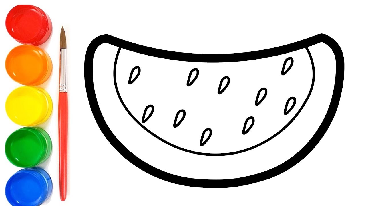 Detail Mewarnai Buah Semangka Nomer 2