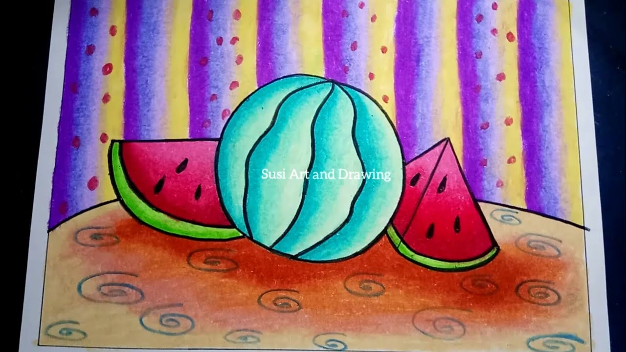 Detail Mewarnai Buah Semangka Nomer 16