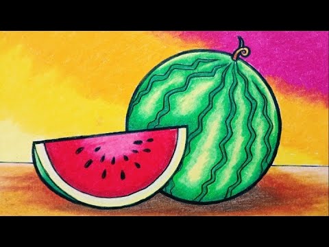 Detail Mewarnai Buah Semangka Nomer 4