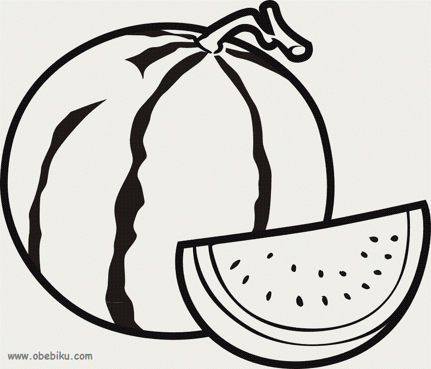 Detail Mewarnai Buah Semangka Nomer 39