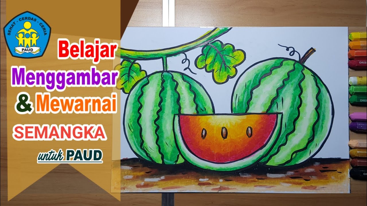 Detail Mewarnai Buah Semangka Nomer 41