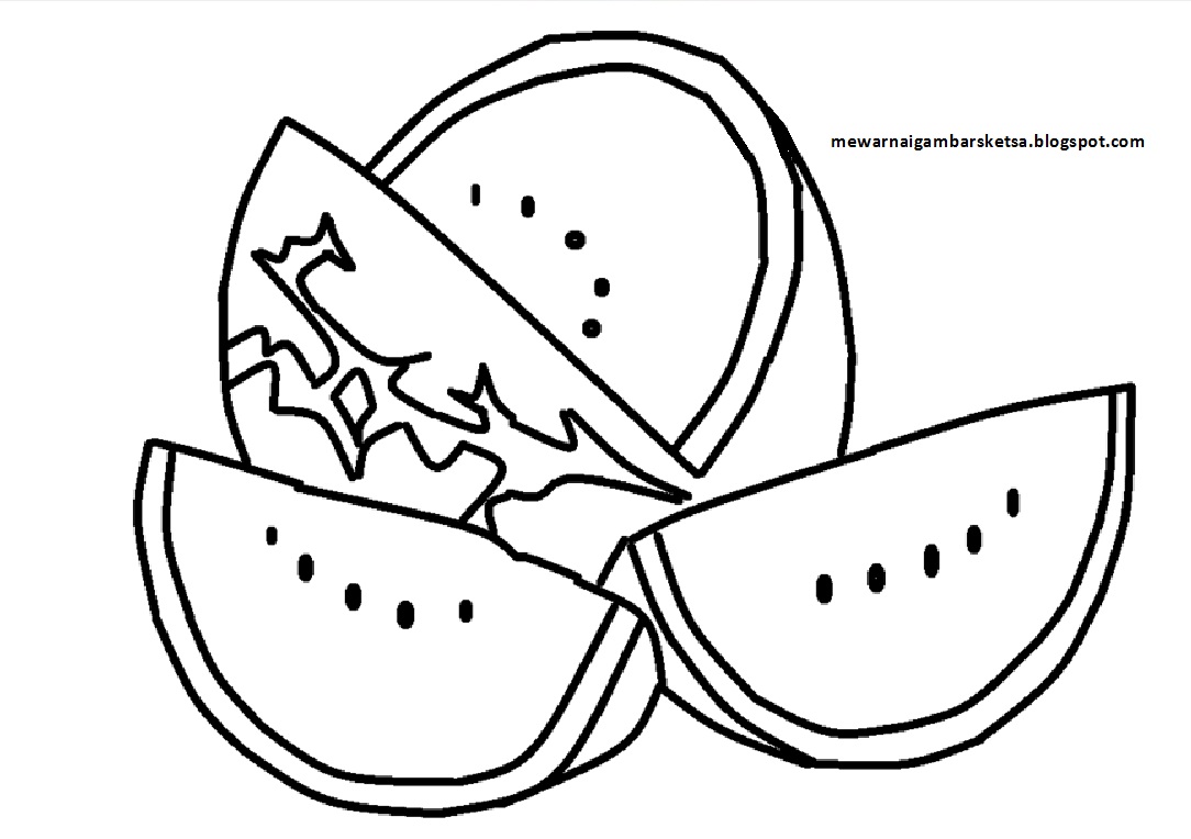 Detail Mewarnai Buah Semangka Nomer 52