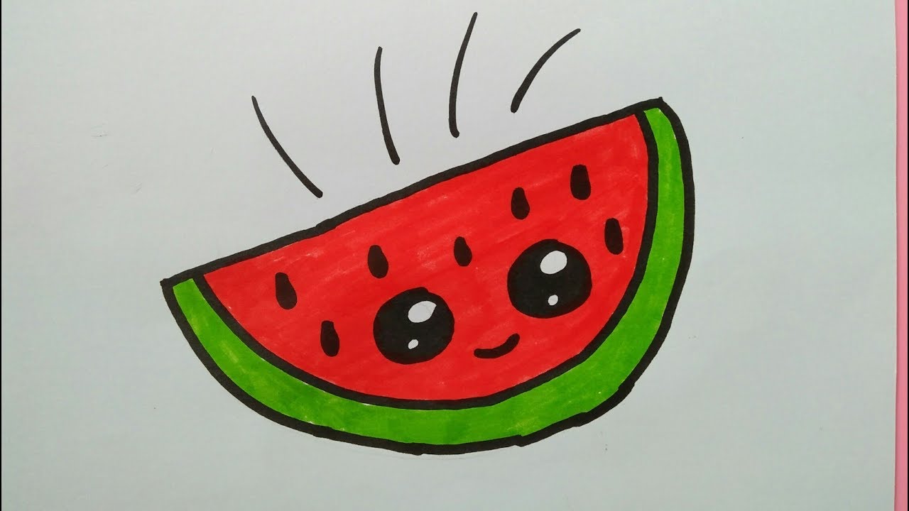 Detail Mewarnai Buah Semangka Nomer 9