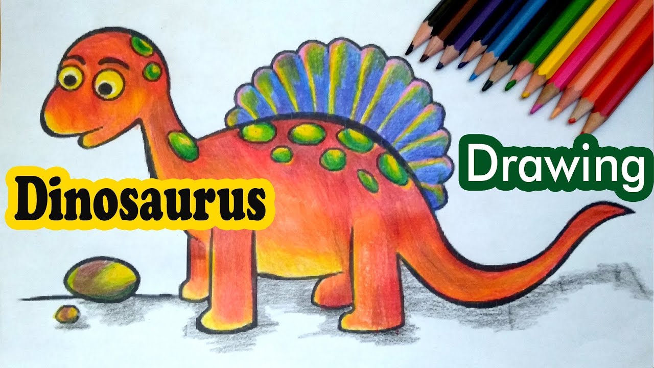 Detail Mewarnai Dinosaurus Dengan Crayon Nomer 13