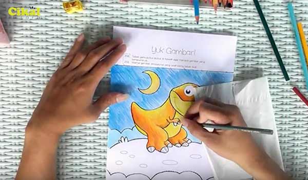 Detail Mewarnai Dinosaurus Dengan Crayon Nomer 38