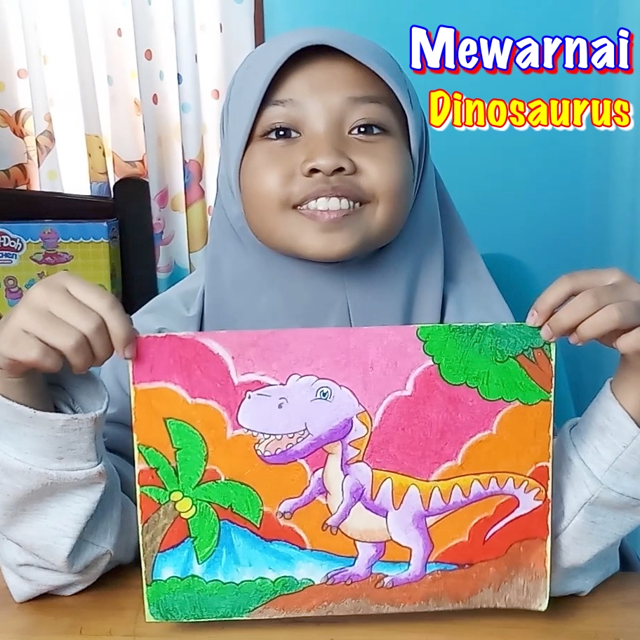 Detail Mewarnai Dinosaurus Dengan Crayon Nomer 5