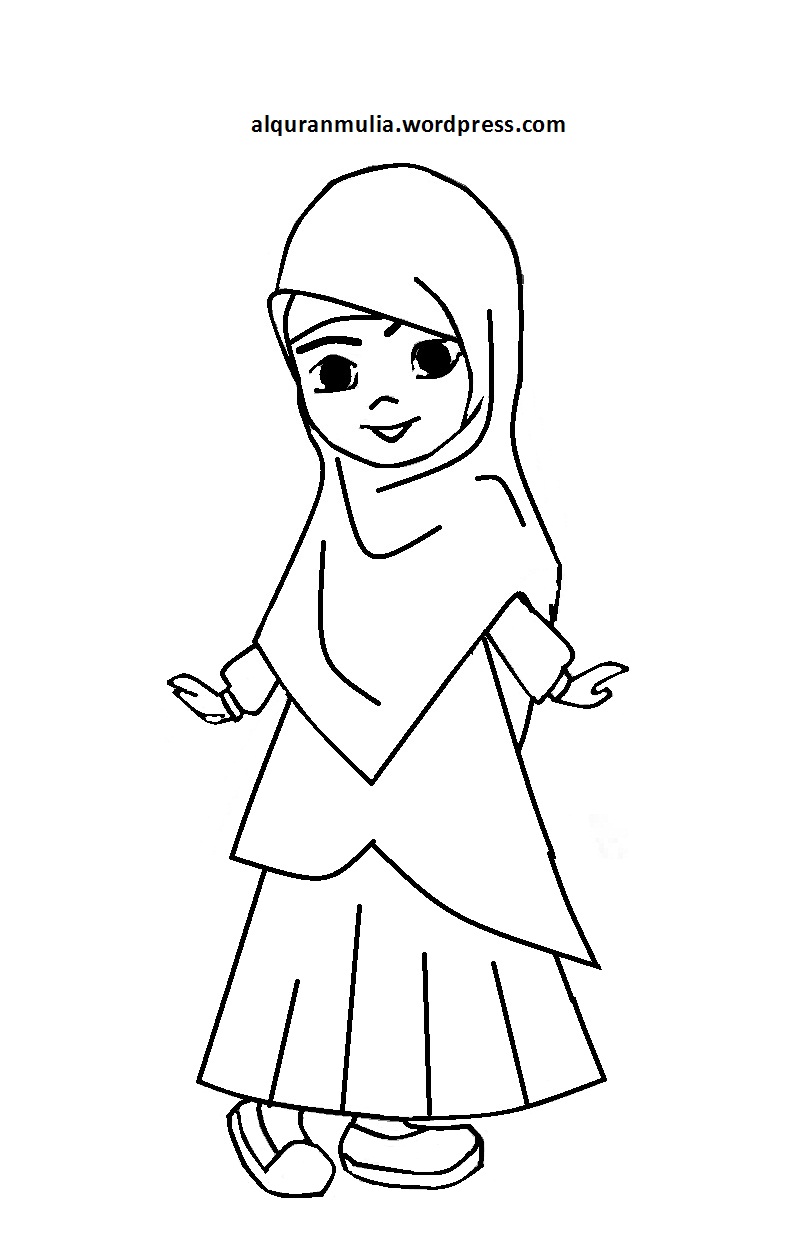 Detail Mewarnai Gambar Anak Muslimah Nomer 19