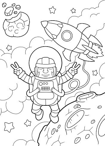 Detail Mewarnai Gambar Astronot Nomer 7