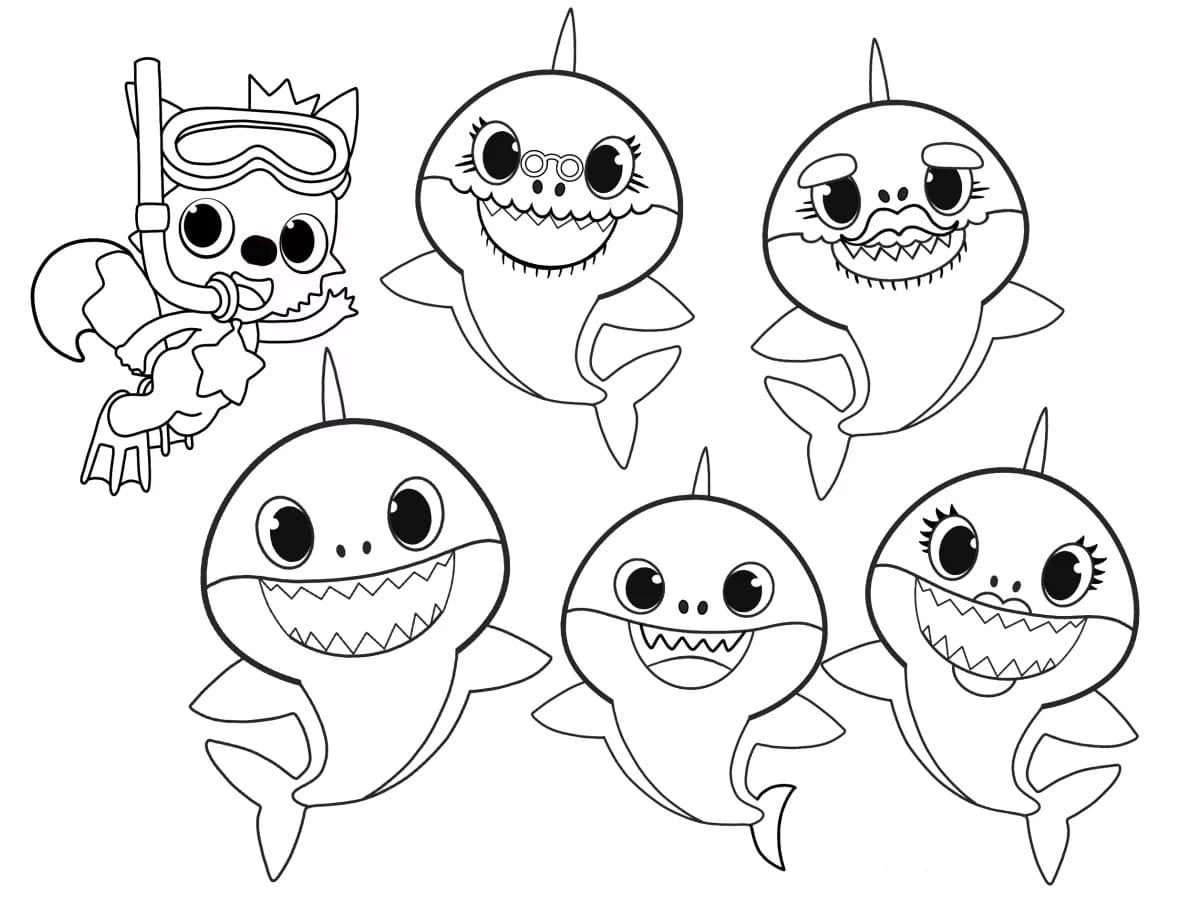 Detail Mewarnai Gambar Baby Shark Koleksi Nomer 24