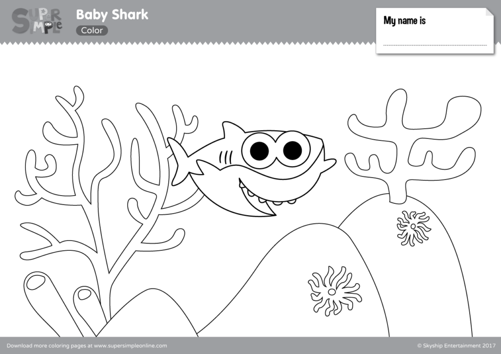 Detail Mewarnai Gambar Baby Shark Nomer 10
