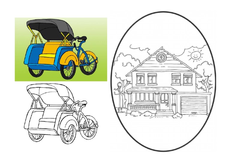 Detail Mewarnai Gambar Becak Nomer 41