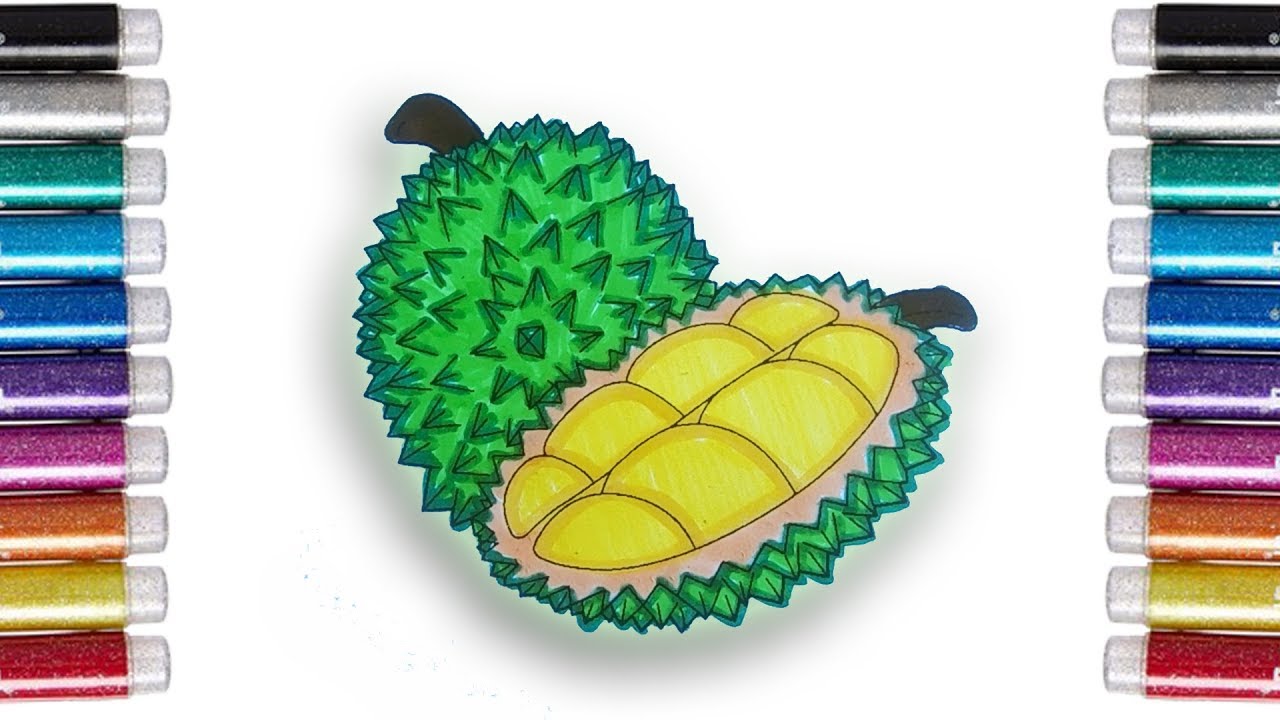 Detail Mewarnai Gambar Buah Durian Nomer 16