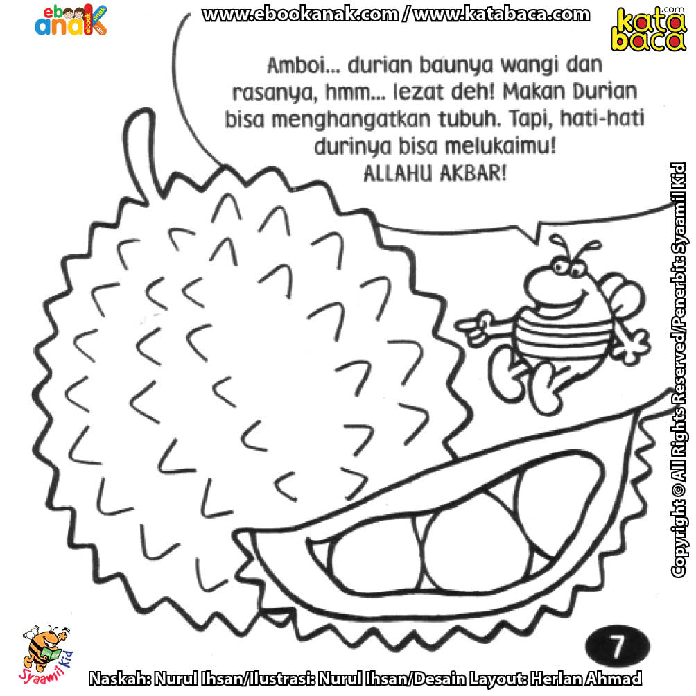 Detail Mewarnai Gambar Buah Durian Nomer 19