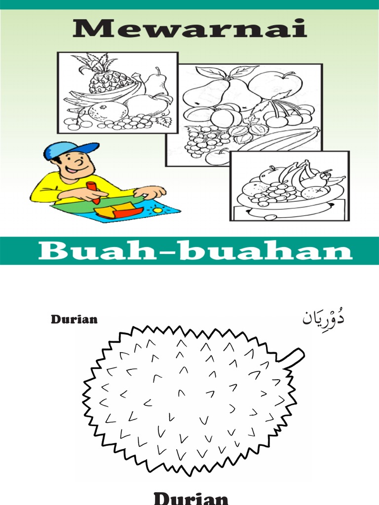 Detail Mewarnai Gambar Buah Durian Nomer 25