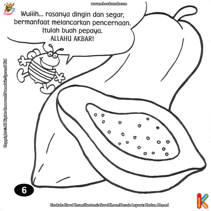 Detail Mewarnai Gambar Buah Pepaya Nomer 37