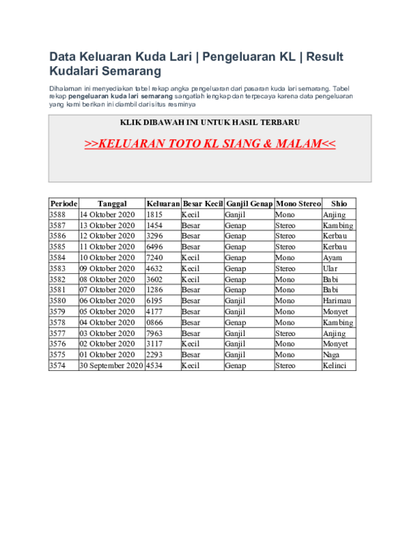 Detail Kuda Lari Kl Nomer 23