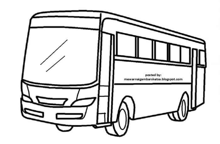 Detail Mewarnai Gambar Bus Nomer 6