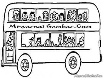 Detail Mewarnai Gambar Bus Tingkat Nomer 45