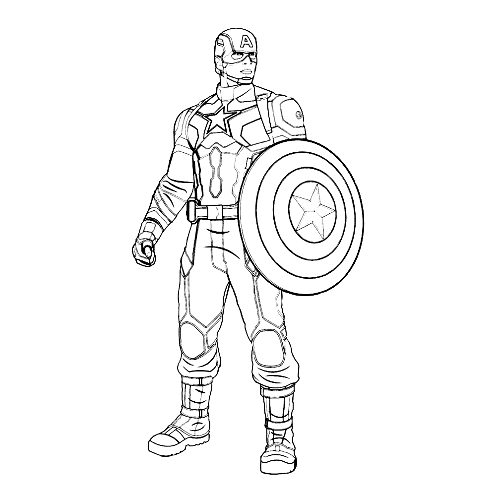 Detail Mewarnai Gambar Captain America Koleksi Nomer 11