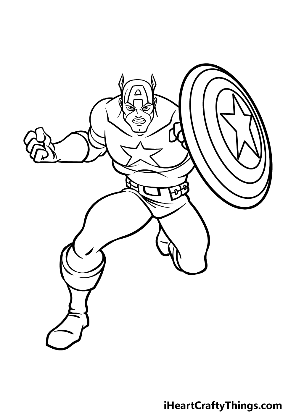Detail Mewarnai Gambar Captain America Koleksi Nomer 13