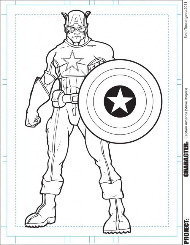 Detail Mewarnai Gambar Captain America Koleksi Nomer 28
