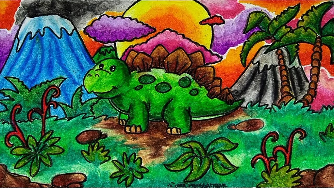 Detail Mewarnai Gambar Dinosaurus Kartun Nomer 44