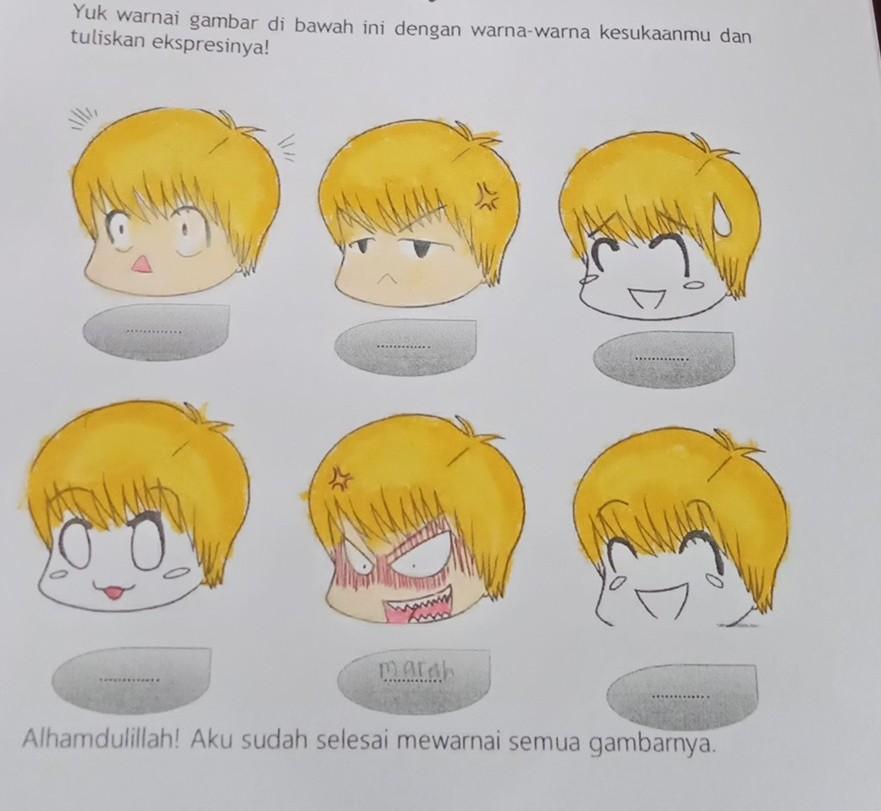 Detail Mewarnai Gambar Ekspresi Nomer 20