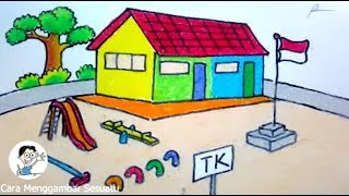 Detail Mewarnai Gambar Gedung Sekolah Tk Nomer 11