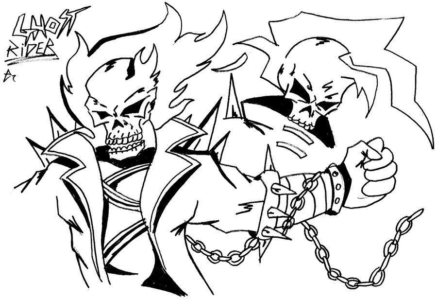 Detail Mewarnai Gambar Ghost Rider Nomer 9