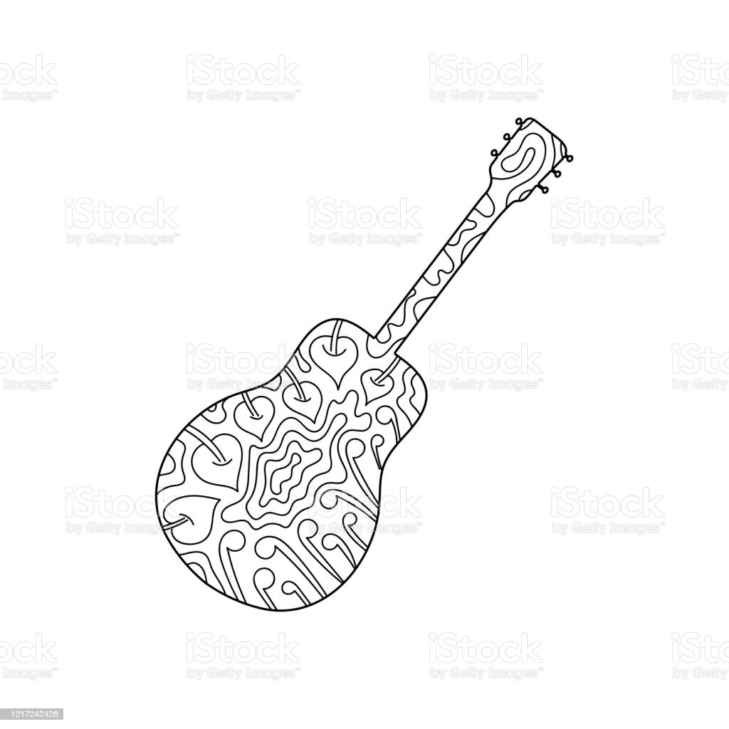 Detail Mewarnai Gambar Gitar Nomer 13