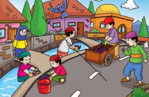 Detail Mewarnai Gambar Gotong Royong Nomer 22