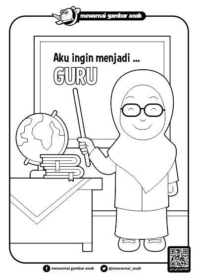 Detail Mewarnai Gambar Guru Nomer 3