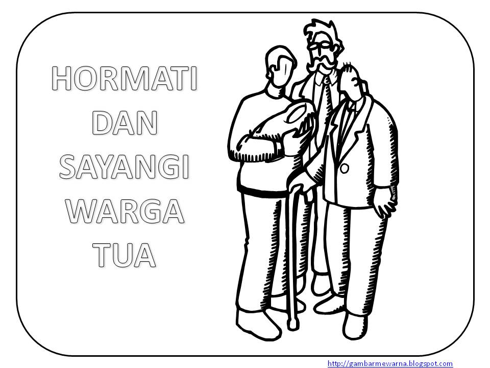 Detail Mewarnai Gambar Hormati Orang Tua Nomer 3