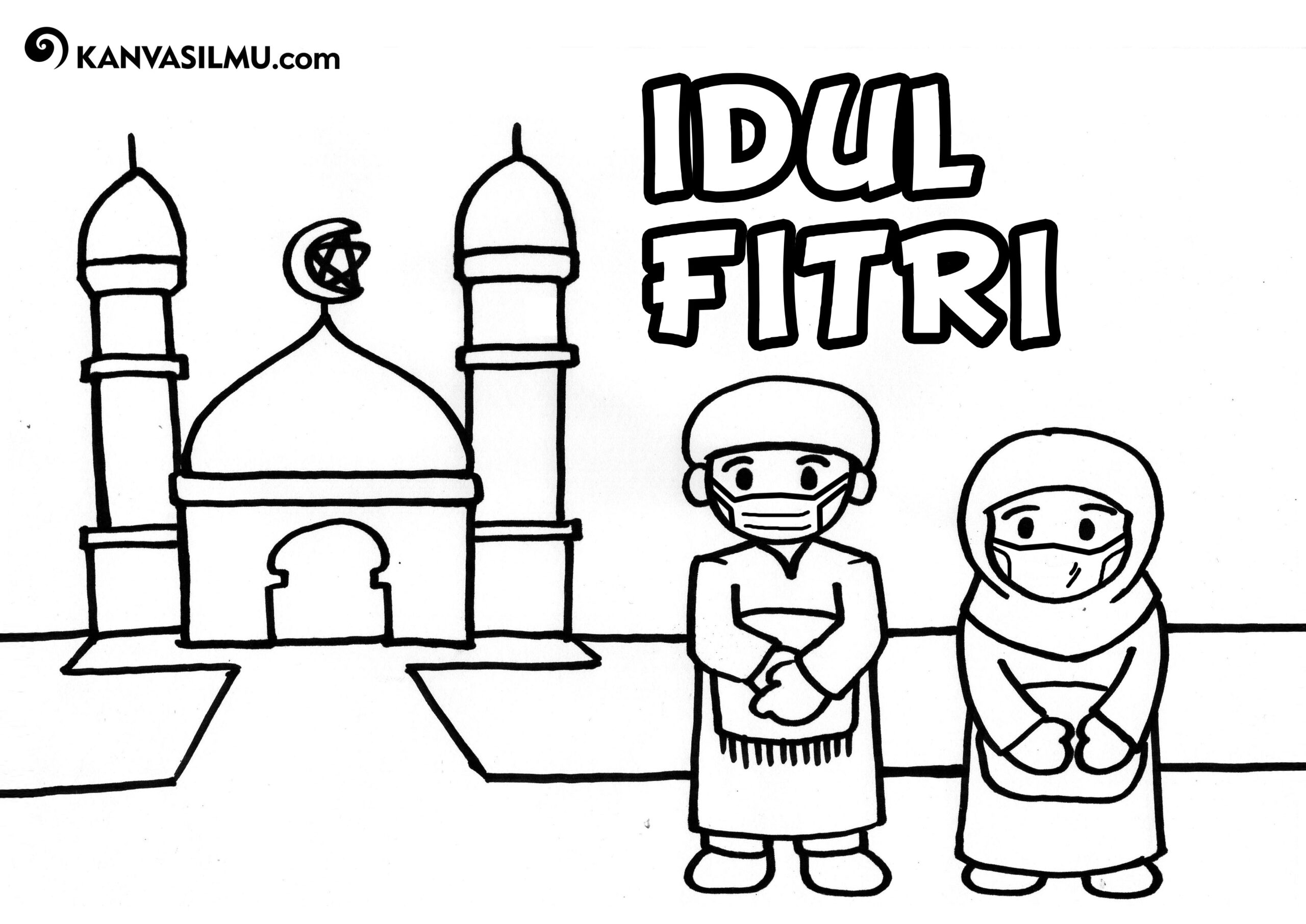 Mewarnai gambar idul fitri 52 koleksi gambar