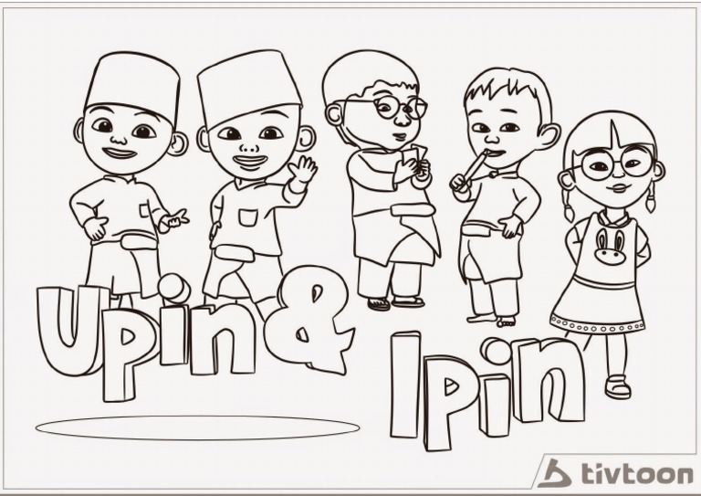 Detail Mewarnai Gambar Ipin Upin Nomer 2