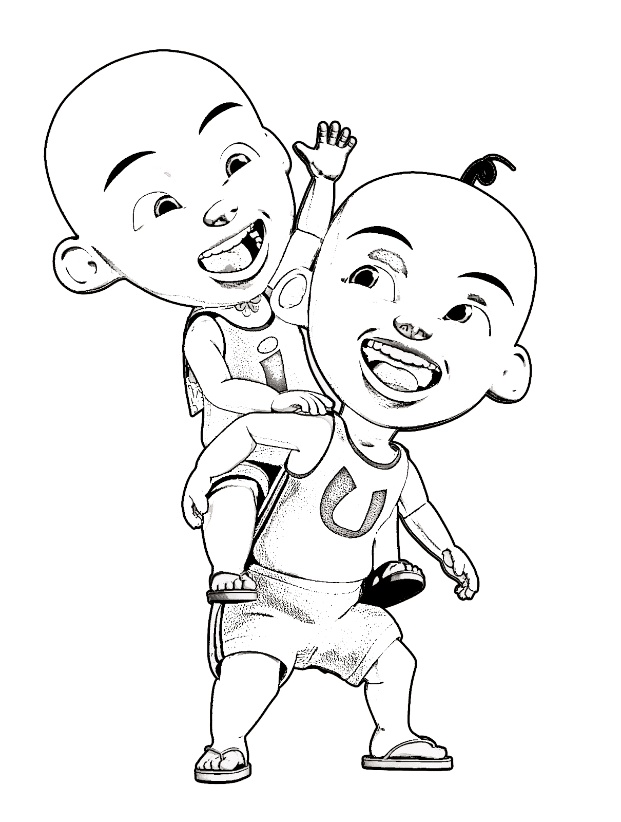 Detail Mewarnai Gambar Ipin Upin Nomer 5