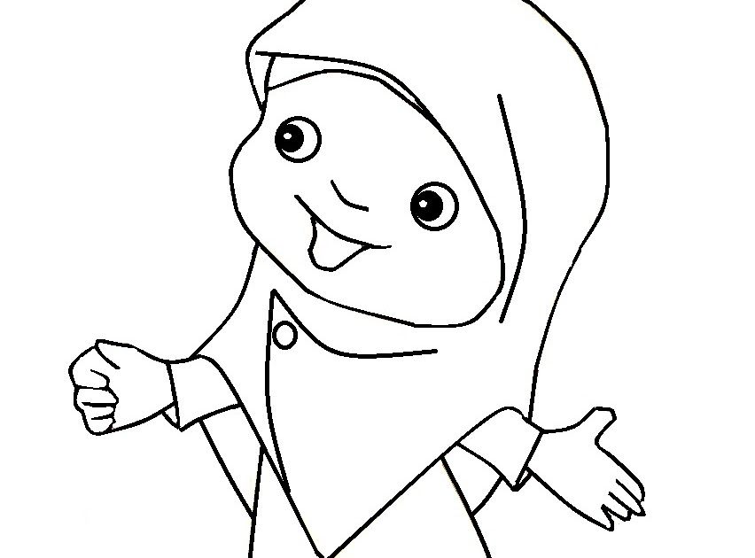 Detail Mewarnai Gambar Kartun Anak Muslim Nomer 26