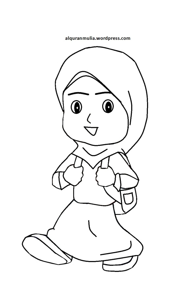 Detail Mewarnai Gambar Kartun Anak Sekolah Nomer 21