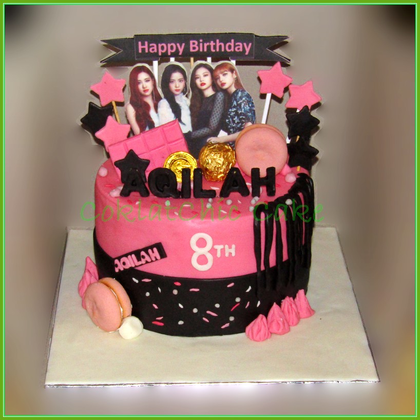 Detail Kue Ulang Tahun Black Pink Nomer 24