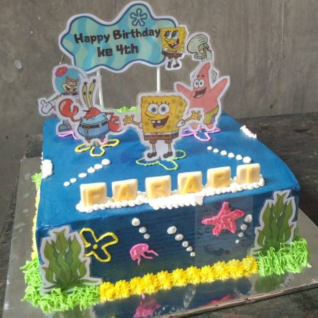 Detail Kue Ulang Tahun Gambar Spongebob Nomer 22