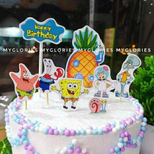 Detail Kue Ulang Tahun Gambar Spongebob Nomer 25