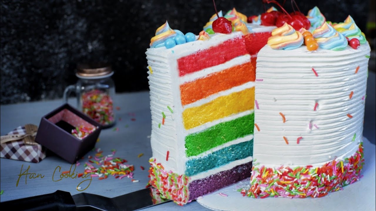 Detail Kue Ulang Tahun Rainbow Nomer 4