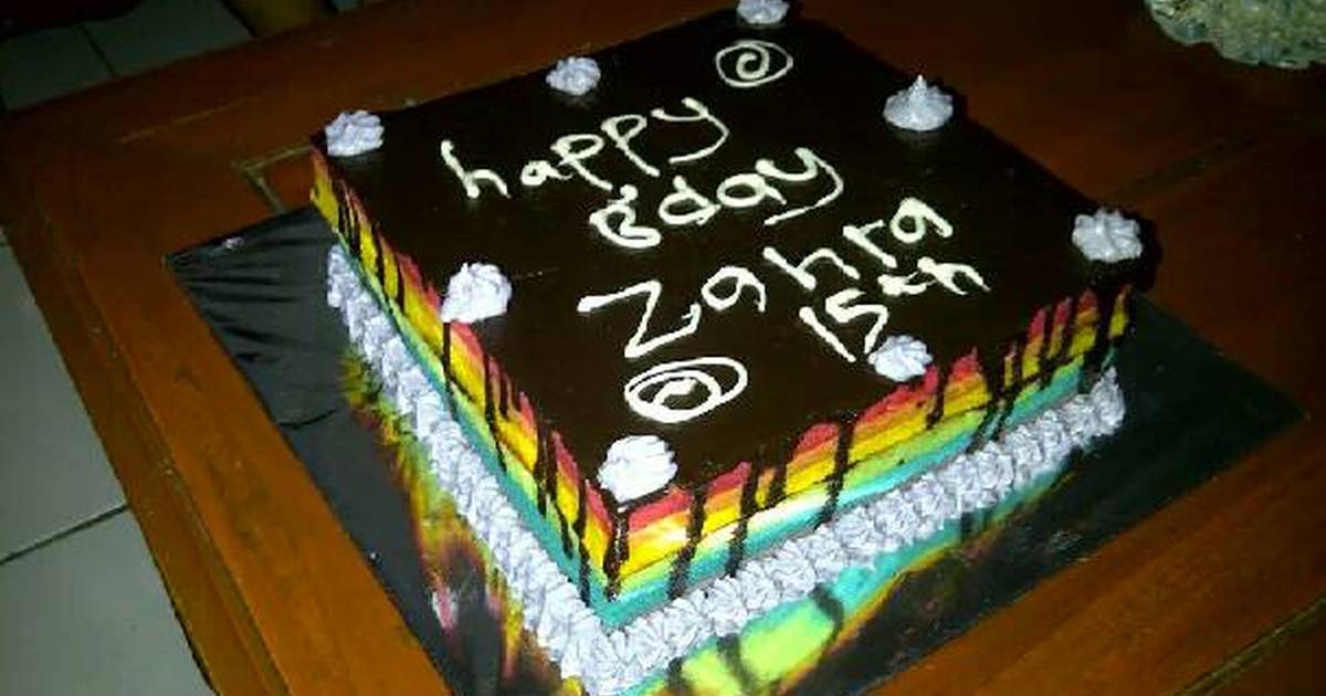 Detail Kue Ulang Tahun Rainbow Nomer 40