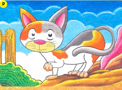 Detail Mewarnai Gambar Kucing Dengan Crayon Nomer 16