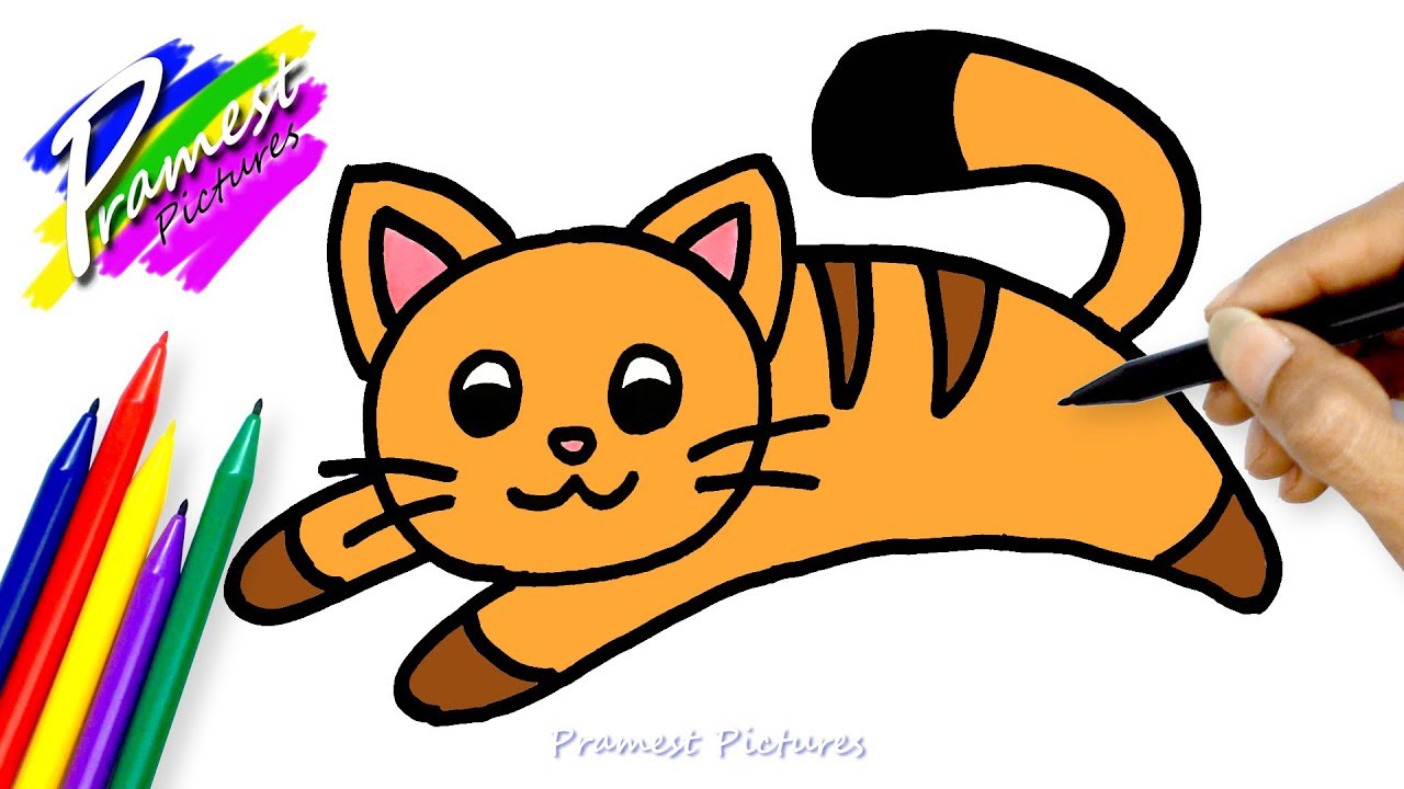 Detail Mewarnai Gambar Kucing Dengan Crayon Nomer 17