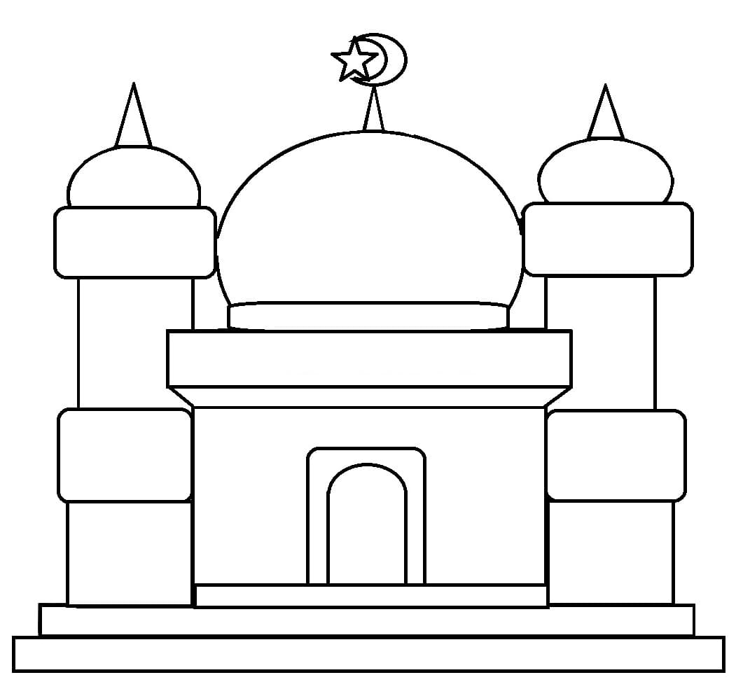 Detail Mewarnai Gambar Masjid Nomer 14